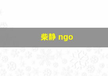 柴静 ngo